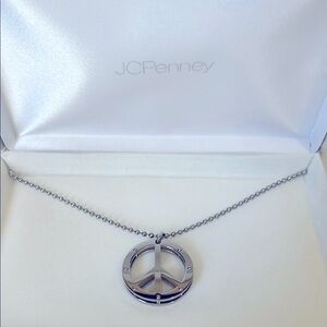 Stainless Steel Peace Sign Necklace